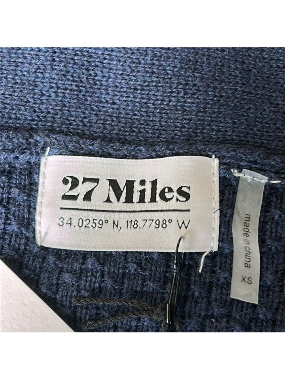 NWT 27 Miles Malibu Luana Navy Front Pocket Cardigan Size XS. - Picture 6 of 10